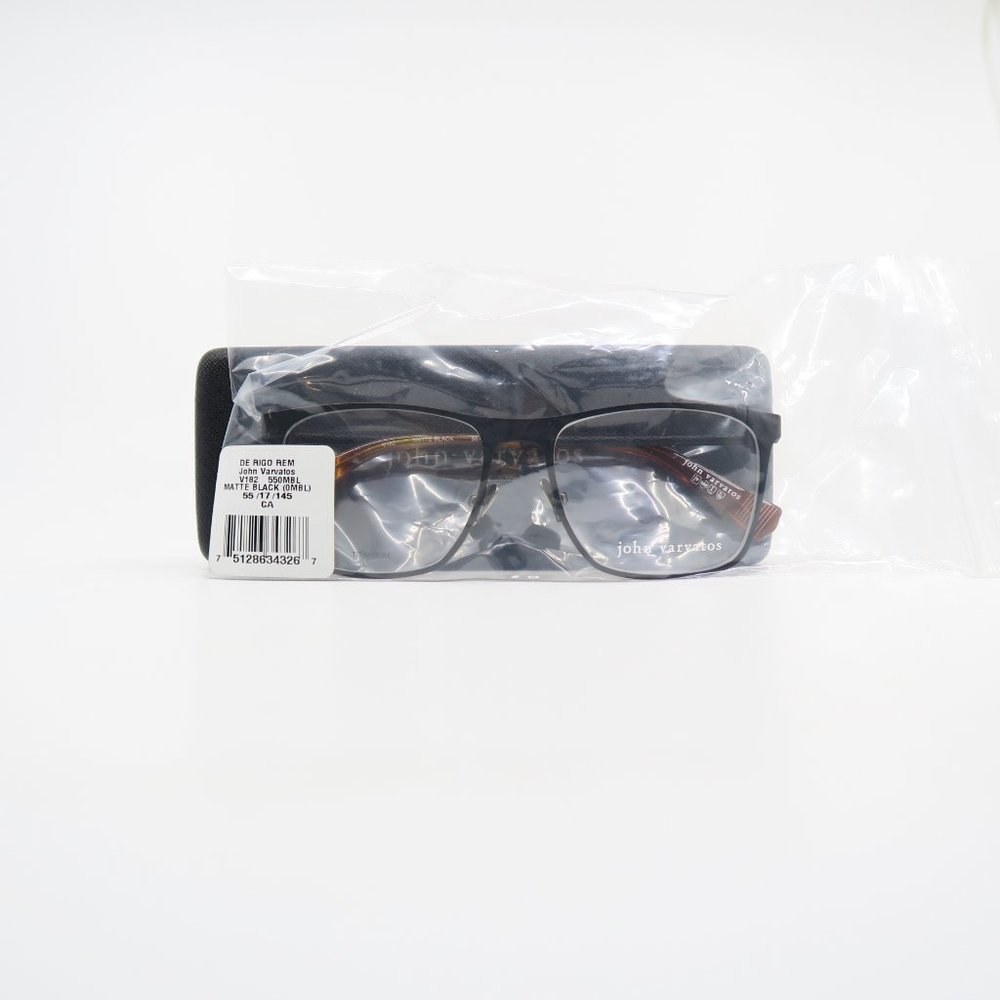 John Varvatos V182 55mm Matte Black and Light Brown New Men's Eyeglasses. - Picture 8 of 8
